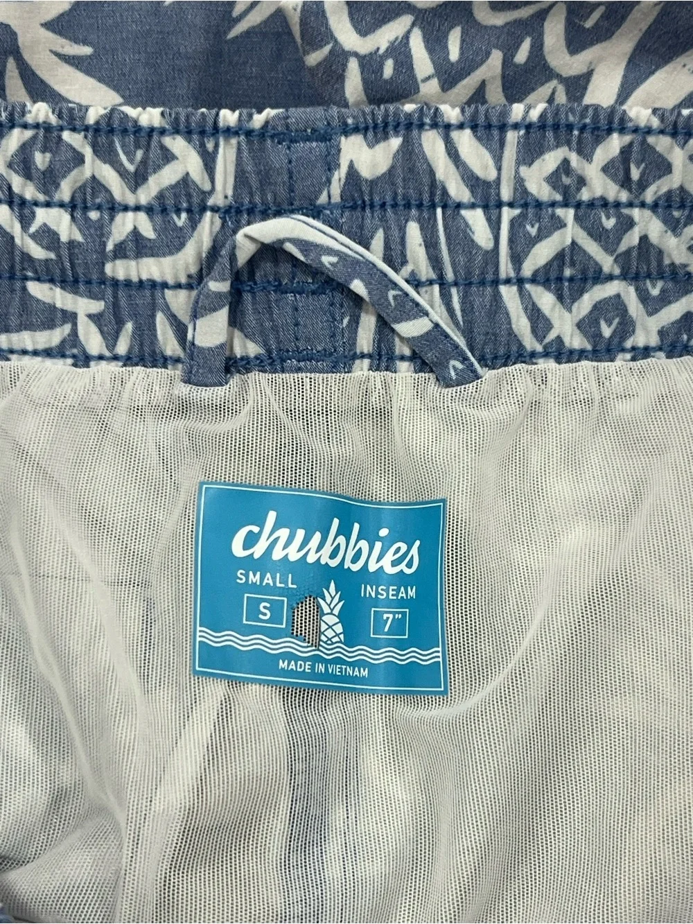 chubbies Blue Pineapple-Print Swim Shorts